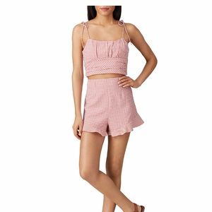 Red Gingham Shorts and matching crop top